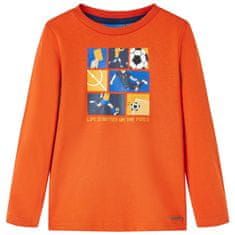 Vidaxl Detské tričko s dlhými rukávmi oranžové 140
