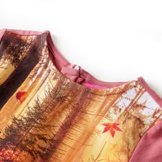 Vidaxl Detské šaty s dlhým rukávom s jeleňmi staro ružové 92
