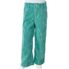 Vidaxl Detské nohavice manšestrové mätovo zelené 92