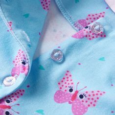 Vidaxl Detské šaty s gombíkmi bez rukávov s potlačou motýľov modré 92