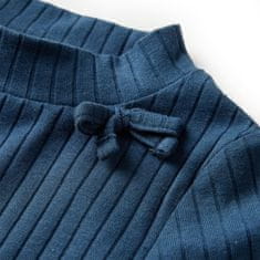 Vidaxl Detské tričko s dlhými rukávmi rebrovaný úplet námornícke modré 140