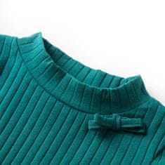Vidaxl Detské tričko dlhý rukáv rebrovaný úplet tmavo zelené 92