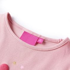 Vidaxl Detské tričko s dlhými rukávmi svetloružové 116