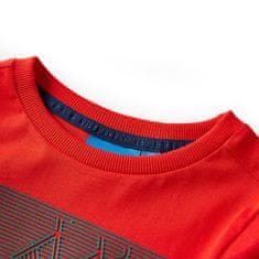 Vidaxl Detské tričko s dlhými rukávmi červené 128