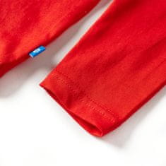 Vidaxl Detské tričko s dlhými rukávmi červené 104