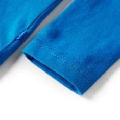 Vidaxl Detské tričko s dlhými rukávmi kobaltovo modré 128