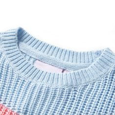 Vidaxl Detský sveter pletený modrý 116