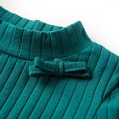 Vidaxl Detské tričko dlhý rukáv rebrovaný úplet tmavo zelené 128