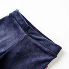 Vidaxl Detské nohavice zamatové tmavo modré 116