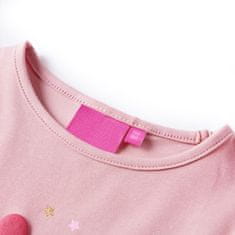 Vidaxl Detské tričko s dlhými rukávmi svetloružové 104