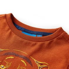 Vidaxl Detské tričko s dlhými rukávmi svetlohrdzavé 116