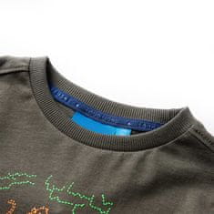Vidaxl Detské tričko s dlhými rukávmi kaki 116