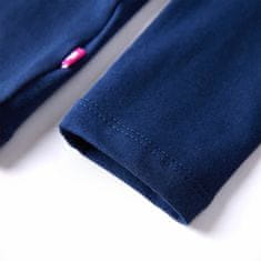 Vidaxl Detské tričko s dlhými rukávmi námornícke modré 116