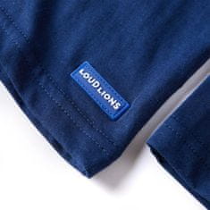 Vidaxl Detské tričko s dlhými rukávmi námornícke modré 104