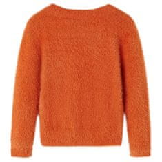 Vidaxl Detský pletený sveter pálený oranžový 128