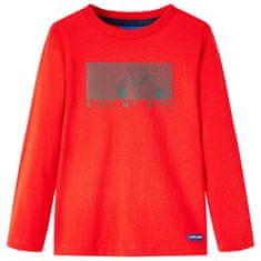 Vidaxl Detské tričko s dlhými rukávmi červené 116