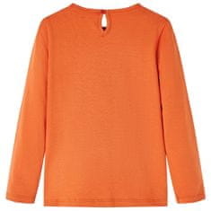 Vidaxl Detské tričko s dlhými rukávmi pálené oranžové 116