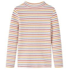 Vidaxl Detské tričko s dlhými rukávmi stojatý golier farba ľanu 116
