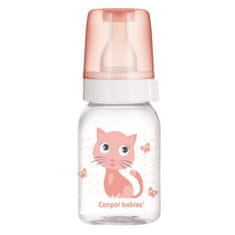 Canpol babies Fľaša s potlačou CUTE ANIMALS 120ml - ružová