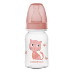 Canpol babies Fľaša s potlačou CUTE ANIMALS 120ml - ružová