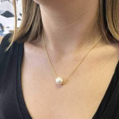 Evolution Group Pozlátený dámsky náhrdelník s pravou riečnou perlou 22047.1