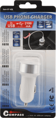 Compass Zástrčka 2xUSB 5V/2100mA 12/24V