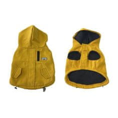 Duvo+ štýlová bunda s kapucňou pre psov L 60cm žltá