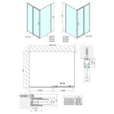 POLYSAN Easy Line obdĺžnikový sprchovací kút 1400x1000mm L/P variant EL1415EL3415 - Polysan