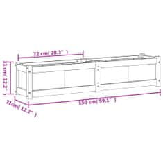 Vidaxl Záhradný kvetináč 150x31x31 cm impregnovaná borovica