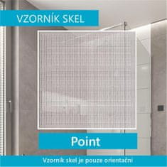 Mereo Lima, sprchovací kút 900x900 cm, štvorec, pivotové dvere a pevný diel, chróm ALU, sklo Point, MER-CK86922K