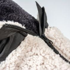 Duvo+ zimná bunda z ovčej kožušiny pre psov XL 70cm biela/čierna