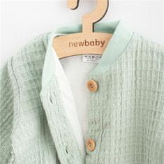 NEW BABY Dojčenský mušelínový kabátik Comfort clothes šalviová - 56 (0-3m)