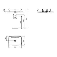 Ideal Standard Ideal Standard Ipalyss - Umývadlová misa 550x380 mm, s prepadom, biela E207801