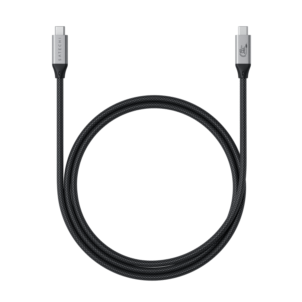 Satechi USB4 Pro Braided Cable 1.2m (PD240W,40Gbps data,8K/60Hz or 4K/120Hz) - čierny