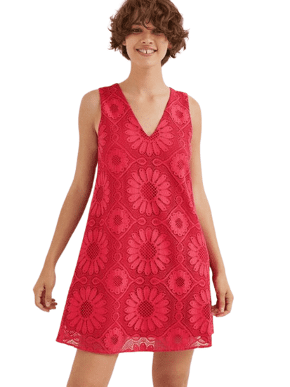 Desigual Dámske šaty HAMBURGO červené Šaty