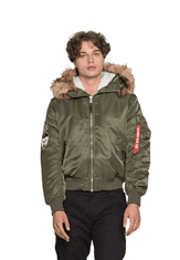 Alpha Industries  BUNDA MA-1 Hooded Arctic Zelená S