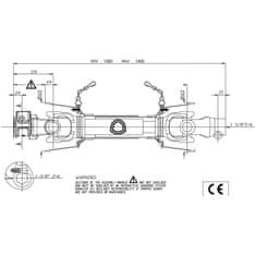 DEMA Kardan / kĺbový hriadeľ 100-140 cm 6Z 1 3/8"