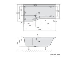 POLYSAN VERSYS L asymetrická vaňa 160x85x70x47cm, biela 14611 - Polysan