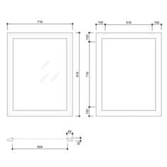 SAPHO AMBIENTE zrkadlo v drevenom ráme 720x920mm, starobiela NL705 - Sapho