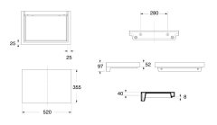 KERASAN INKA odkladná keramická doska 52x35, 5cm, biela mat 341830 - Kerasan