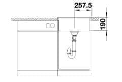 BLANCO Blanco Dalago 5, silgranitový drez 515x510x190 mm, 1-komorový, čierna, BLA-525871