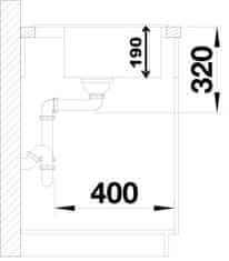 BLANCO Blanco Dalago 45, silgranitový drez 465x510x190 mm, 1-komorový, biela soft, BLA-527059