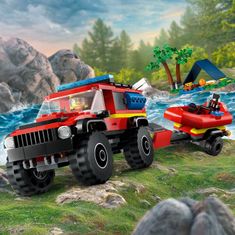 LEGO City 60412 Hasičské auto 4x4 a záchranný čln