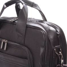 Bellugio Luxusná pánska kožená taška cez rameno BELLUGIO Casa, čierna