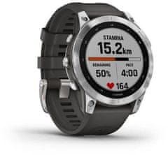 Garmin Fenix 7 Silver / Graphite Silicone Band