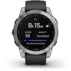 Garmin Fenix 7 Silver / Graphite Silicone Band