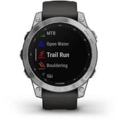 Garmin Fenix 7 Silver / Graphite Silicone Band