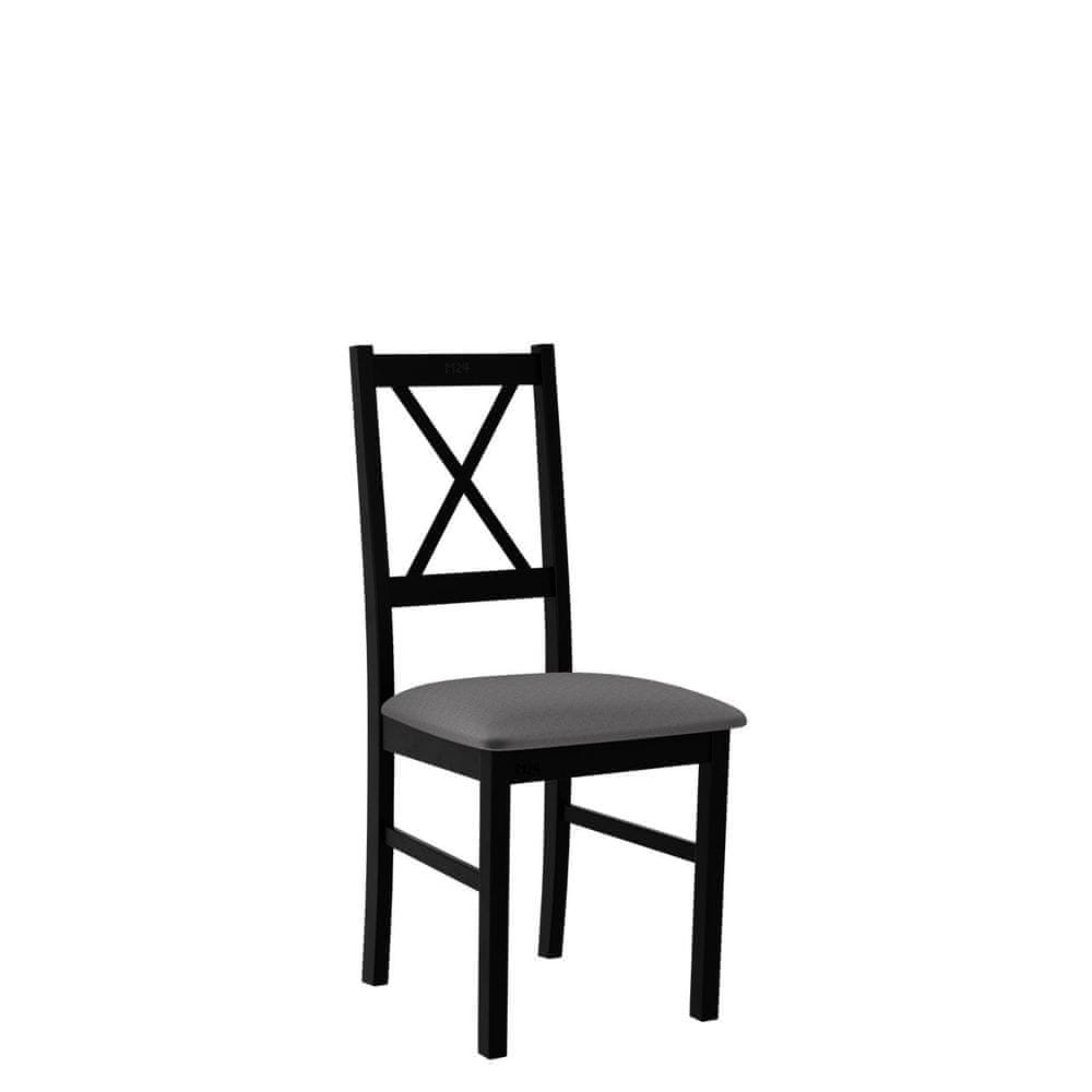 Veneti Jedálenská stolička s čalúneným sedákom DANBURY 10 - čierna / tmavá šedá