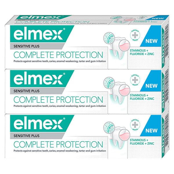 Elmex Zubná pasta Sensitive Plus Complete Protection Tripack 3 x 75 ml