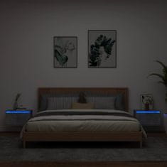 Petromila vidaXL Nástenné nočné skrinky s LED osvetlením 2 ks betónovo sivé
